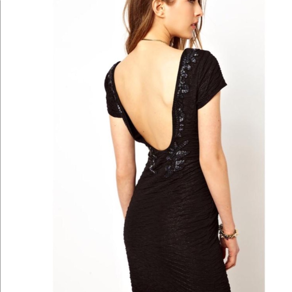 Free People Black Embellished Dress Size SP